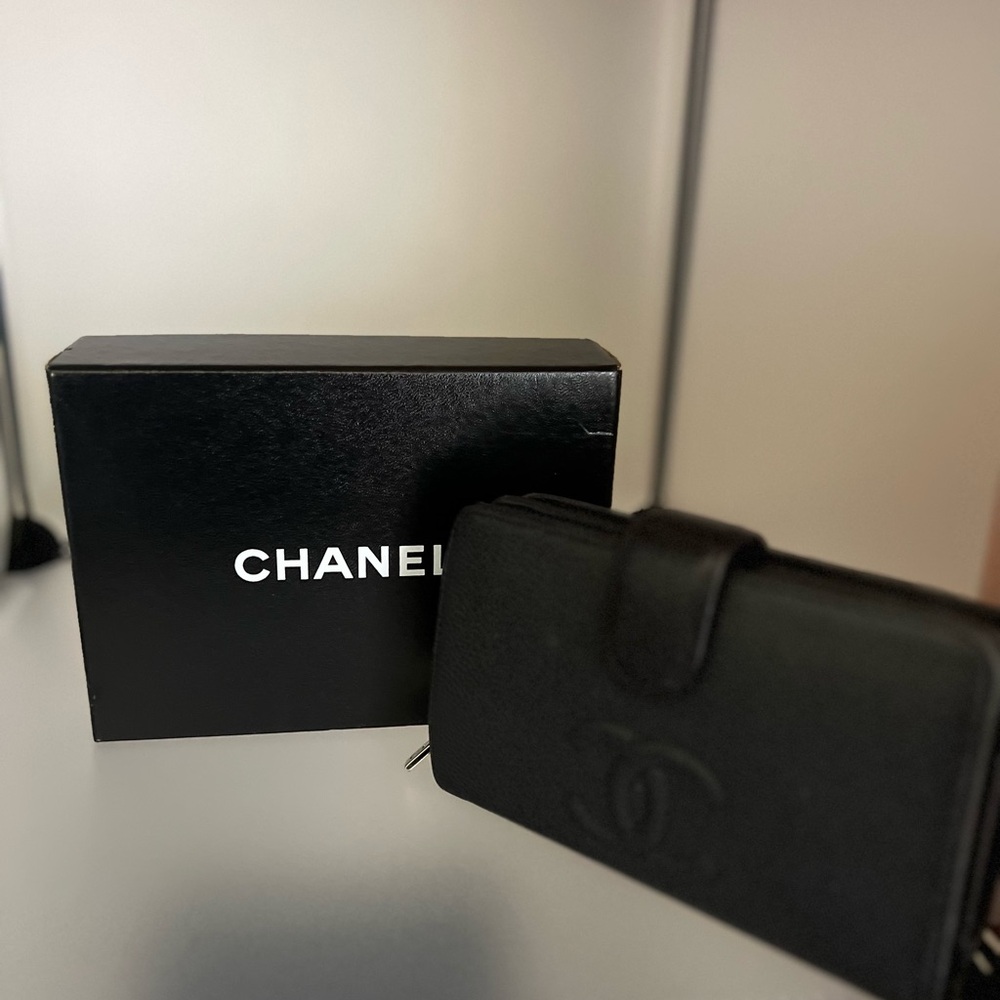 CHANEL Black Leather Wallet